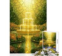 Puzzle da 1000 pezzi per ragazzi Giardino della Fontana Dorata giochi rilassanti analisi e logica decorazione da parete compleanno e Natale (38x26cm)