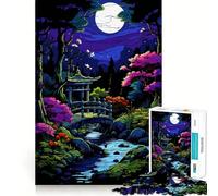 Puzzle da 1000 pezzi per ragazzi,giardino zen giapponese,pixel art,taglio preciso,giocattolo stimolante per il cervello,relax,attività per compleanno (38x52cm)