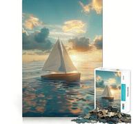 Puzzle da 1000 pezzi per ragazzi, giocattolo barca a vela che attraversa il mare, gioco di incastro preciso, sfida mentale, divertimento rilassante, scena natalizia (50x75cm)