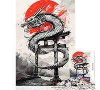 Puzzle da 1000 pezzi per ragazzi gioco rompicapo Torii Gate Dragon Ink per tutta la famiglia decorazione da parete interazione genitore-figlio (38x26cm)