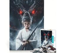 Puzzle da 1000 pezzi per ragazzi: Giovane Samurai e Drago Gioco per famiglie Decorazione da parete Per rafforzare l'amore tra le coppie 50x75cm