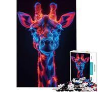 Puzzle da 1000 pezzi per ragazzi giraffa al neon giocattolo educativo gioco pratico per divertimento in famiglia idee regalo (dimensioni 50x75cm)