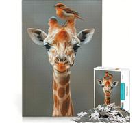 Puzzle da 1000 pezzi per ragazzi: Giraffa e il suo migliore amico uccellino, gioco educativo, corsa a tempo, collezione d'artista, belle arti 50x75cm