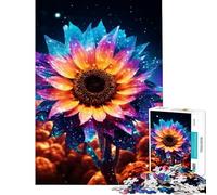 Puzzle da 1000 pezzi per ragazzi Girasole Neon Cosmic Glow ideale per compleanni e Natale Un'opera d'arte un gioco rilassante per ragazzi dai 14 anni in su (38x26cm)
