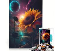 Puzzle da 1000 pezzi per ragazzi: Girasole Terra Galassia Gioco educativo Interazione genitore-figlio Ideale come regalo 38x52cm