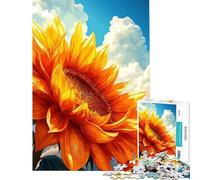 Puzzle da 1000 pezzi per ragazzi Girasole vibrante su cielo nuvoloso ideale per compleanni e Natale Divertente e umoristico gioco educativo per ragazzi dai 14 anni in su 38x26cm