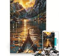 Puzzle da 1000 pezzi per ragazzi "Gita di pesca al lago dorato", gioco rompicapo, difficile e stimolante, ideale come regalo per tutta la famiglia 38x52cm