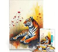 Puzzle da 1000 pezzi per ragazzi giungla tigre maestosa giochi per famiglie taglio di precisione compleanno e Natale 38x26cm
