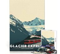 Puzzle da 1000 pezzi per ragazzi Glacier Express Svizzera Gioco di precisione Allenamento della concentrazione Divertimento Calma Divertimento Regalo di compleanno Arte (38x26cm)
