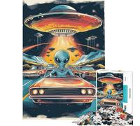 Puzzle da 1000 pezzi per ragazzi "Gli alieni stanno arrivando" Puzzle per adulti Giochi per famiglie Un'opera d'arte impegnativa da completare (Dimensioni 38x52cm)