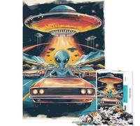 Puzzle da 1000 pezzi per ragazzi "Gli alieni stanno arrivando" puzzle per adulti gioco per famiglie decorazione per la casa regalo di compleanno e unico (dimensioni 50x75cm)