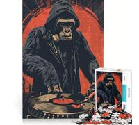 Puzzle da 1000 pezzi per ragazzi Gorilla DJ Start The Party, giochi per famiglie, per divertimento in famiglia, collezione d'artista, belle arti 38x52cm