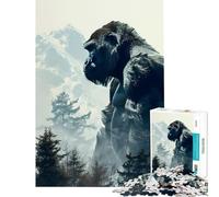 Puzzle da 1000 pezzi per ragazzi Gorilla Double Exposure ideale per compleanni e Natale per divertimento in famiglia Giocattolo educativo adatto a persone dai 14 anni in su (50x75cm)
