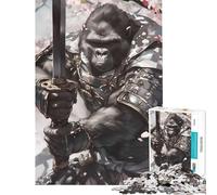 Puzzle da 1000 pezzi per ragazzi gorilla e samurai giocattolo educativo rilassante regalo di compleanno (dimensioni 38x52cm)