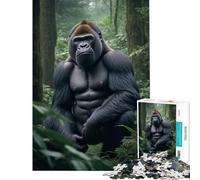 Puzzle da 1000 pezzi per ragazzi Gorilla nella foresta Giochi rilassanti giocattoli che creano dipendenza per coltivare la pazienza sfida impegnativa (dimensioni 50x75cm)