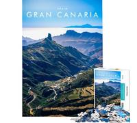 Puzzle da 1000 pezzi per ragazzi Gran Canaria Giochi rilassanti Giocattoli avvincenti per coltivare la pazienza Opera d'arte Regalo Decorazione da parete (dimensioni 38x26cm)