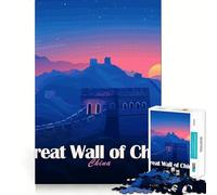 Puzzle da 1000 pezzi per ragazzi,Grande Muraglia cinese al tramonto,ritaglio preciso,gioco stimolante per la mente,relax,attività per compleanno (38x26cm)