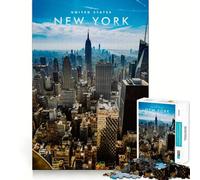 Puzzle da 1000 pezzi per ragazzi,grattacielo di New York,design finemente intagliato,gioco di logica,regalo,divertimento rilassante,compleanno,gioco (38x26cm)