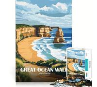Puzzle da 1000 pezzi per ragazzi,Great Ocean Walk,Australia,paesaggio,disegno con tagli precisi,giocattolo stimolante per la mente,relax,attività per compleanno (38x52cm)