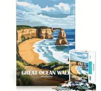 Puzzle da 1000 pezzi per ragazzi,Great Ocean Walk,paesaggio australiano,design raffinato,gioco di logica,regalo,divertimento rilassante,compleanno,divertimento (50x75cm)