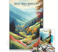 Puzzle da 1000 pezzi per ragazzi, Great Smoky Mountains, decorazione da parete, passatempo ideale per le vacanze a casa, per rafforzare il legame di coppia 38x52cm