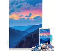 Puzzle da 1000 pezzi per ragazzi, Great Smoky Mountains, giocattolo fai-da-te, migliora la memoria, con pezzi di forma casuale completamente ad incastro 38x52cm