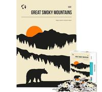 Puzzle da 1000 pezzi per ragazzi Great Smoky Mountains gioco interattivo educativo regalo di Babbo Natale segreto ideale per passare il tempo durante le vacanze (dimensioni 75x50cm)