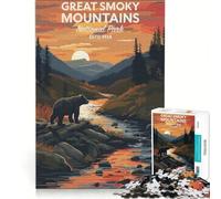 Puzzle da 1000 pezzi per ragazzi, Great Smoky Mountains, gioco rilassante, antistress intellettuale, compleanno 38x26cm