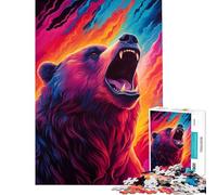 Puzzle da 1000 pezzi per ragazzi Grizzly Roar Giocattolo educativo per l'apprendimento e il miglioramento della memoria Regalo di compleanno (Dimensioni 38x52cm)