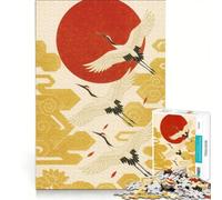Puzzle da 1000 pezzi per ragazzi, gru giapponesi che volano sotto un sole rosso, giocattolo antistress, divertente attività da fare in casa, ottimo regalo per gli appassionati di videogiochi 50x75cm