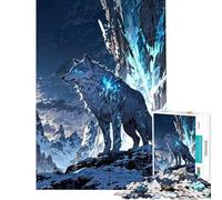 Puzzle da 1000 pezzi per ragazzi Guardiano del Gelo︰ Lupo Bianco tra le Montagne Innevate Sfida Educativa Vacanza in Casa Giocattolo Decorativo per la Casa Adatto a partire dai 14 anni (50x75cm)