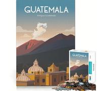 Puzzle da 1000 pezzi per ragazzi Guatemala Antigua Vulcano Taglio liscio Gioco Esercizio cognitivo Gioco rilassante Attività per compleanno (38x52cm)