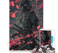 Puzzle da 1000 pezzi per ragazzi guerrieri samurai tra i ciliegi in fiore gioco educativo interazione genitore-figlio ideale come regalo 38x52cm