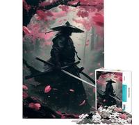 Puzzle da 1000 pezzi per ragazzi guerrieri samurai tra i ciliegi in fiore Gioco rilassante giocattolo avvincente per coltivare la pazienza Ottimo regalo Sfida impegnativa (dimensioni 38x26cm)