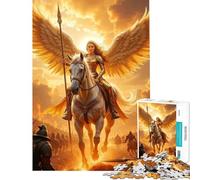 Puzzle da 1000 pezzi per ragazzi guerriero alato a cavallo difficile e stimolante decorazione per la casa gioco rilassante per ragazzi dai 14 anni in su (38x26cm)