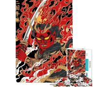 Puzzle da 1000 pezzi per ragazzi guerriero Oni rosso con spada puzzle per ragazzi migliora la memoria lista dei desideri con Babbo Natale ottimo regalo per i giocatori 50x75cm