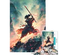 Puzzle da 1000 pezzi per ragazzi guerriero samurai con spada in azione Aiuta ad allenare la mente Un'opera d'arte Gioco divertente adatto a partire dai 14 anni (50x75cm)