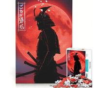 Puzzle da 1000 pezzi per ragazzi guerriero samurai e luna rossa gioco educativo taglio di precisione ottimo regalo per gli appassionati di videogiochi 38x52cm