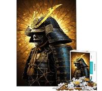 Puzzle da 1000 pezzi per ragazzi guerriero samurai in una luce dorata puzzle per adulti giochi per famiglie decorazione perfetta attività divertenti da fare in casa (dimensioni 38x52cm)
