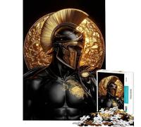 Puzzle da 1000 pezzi per ragazzi guerriero spartano in oro puzzle per adulti gioco pratico sfida difficile da completare (dimensioni 38x52cm)