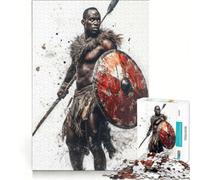 Puzzle da 1000 pezzi per ragazzi, guerriero Zulu africano, gioco educativo, gara di velocità manuale, gioco di sfida unico 38x52cm