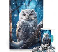 Puzzle da 1000 pezzi per ragazzi Gufo bianco nella neve gioco impossibile attività divertenti da fare in casa compleanno e Natale 50x75cm