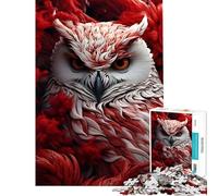 Puzzle da 1000 pezzi per ragazzi gufo bianco tra i fiori Aiuta ad allenare la mente Un'opera d'arte Gioco divertente adatto a partire dai 14 anni (38x26cm)