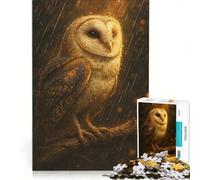 Puzzle da 1000 pezzi per ragazzi: Gufo comune sotto la pioggia, giochi rilassanti, attività divertenti da fare a casa, compleanno 50x75cm