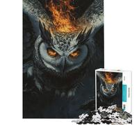 Puzzle da 1000 pezzi per ragazzi Gufo di Fuoco e Furia puzzle per adulti giocattolo decorativo da parete decorazione per la casa regali di Natale e compleanno (dimensioni 38x52cm)
