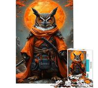 Puzzle da 1000 pezzi per ragazzi gufo guerriero samurai con spade puzzle per adulti giocattolo antistress ideale per le vacanze a casa per ammazzare il tempo e per allenare la mente (50x75cm)