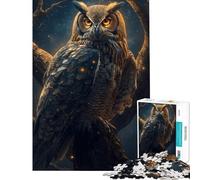 Puzzle da 1000 pezzi per ragazzi Gufo maestoso appollaiato su un ramo Impegnativo da completare decorazione perfetta gioco rilassante per ragazzi dai 14 anni in su (38x52cm)