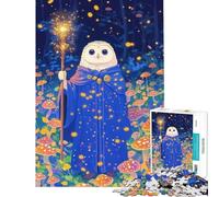Puzzle da 1000 pezzi per ragazzi: Gufo mago nella foresta dei funghi Gioco educativo da 1000 pezzi sfida impegnativa divertimento per tutta la famiglia (50x75cm)