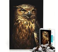 Puzzle da 1000 pezzi per ragazzi, gufo nero e oro, gioco impossibile, interazione genitore-figlio, regalo stimolante 38x52cm