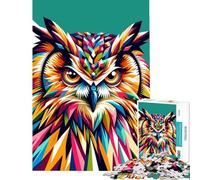 Puzzle da 1000 pezzi per ragazzi gufo Wpap colorato pop art gioco per famiglie decorazione per la casa interazione genitore-figlio (dimensioni 38x52cm)
